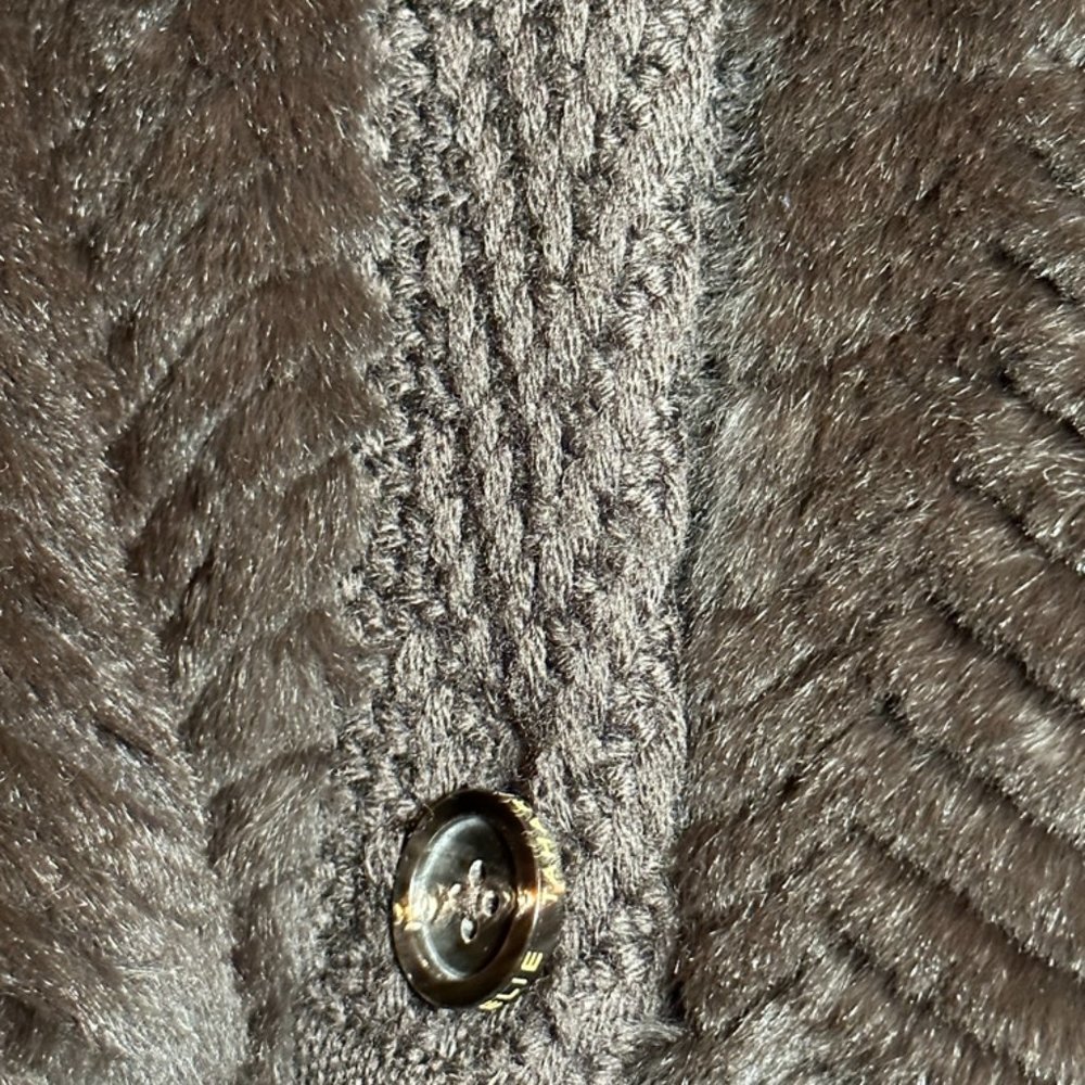 Elie Tahari Wool/Fur Long Belted Sweater View 5